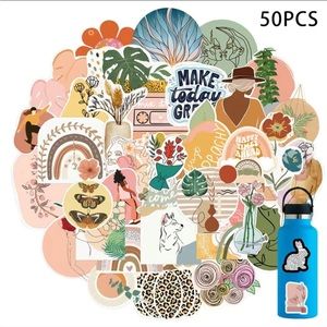 50 Pcs Waterproof Aesthetic Themed Vinyl Stickers Bundle Set